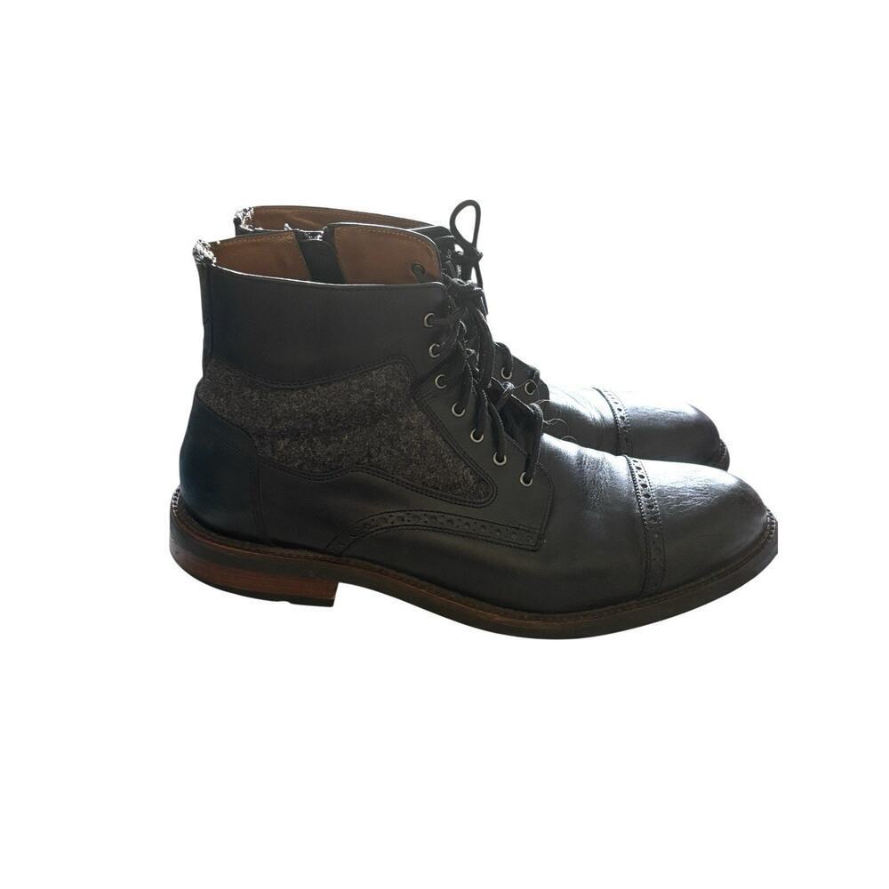 Johnson & Murphy Men's 13 M Ankle Boots Black Leather Lace UP - Picture 1 of 8